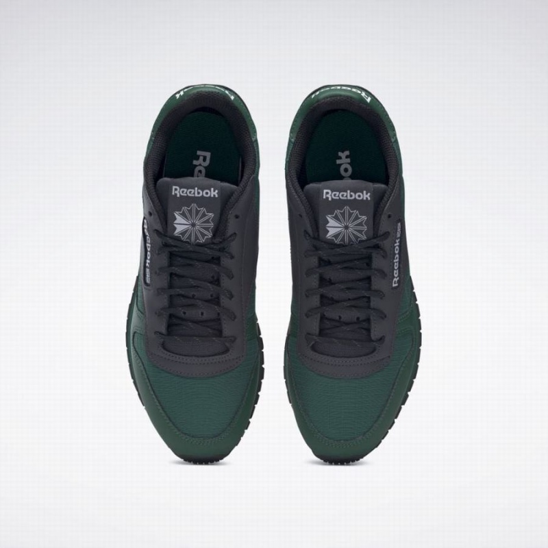 Reebok Classic Leather Men's Shoes Dark Green Grey Black | KPL9381LR