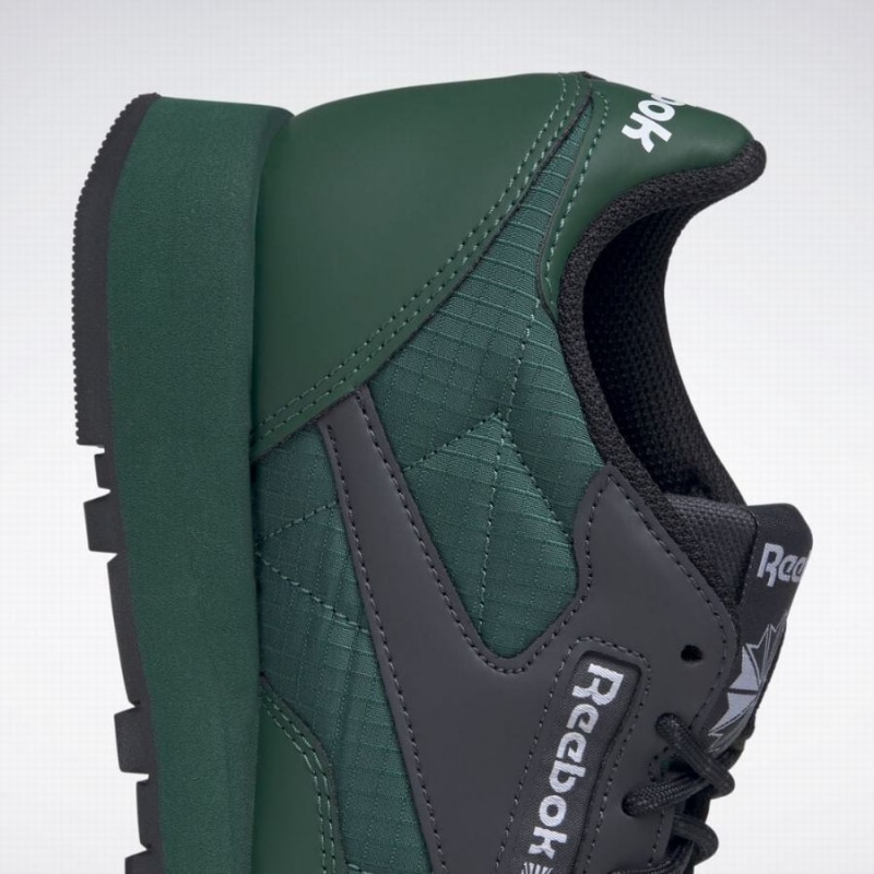 Reebok Classic Leather Men's Shoes Dark Green Grey Black | KPL9381LR