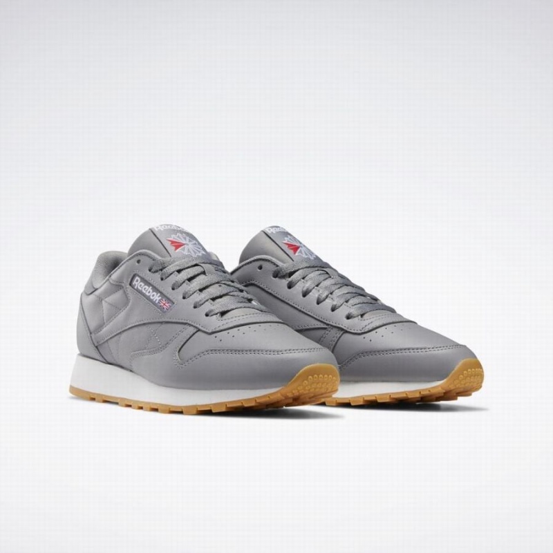 Reebok Classic Leather Men's Shoes Grey White | FYG7050LI