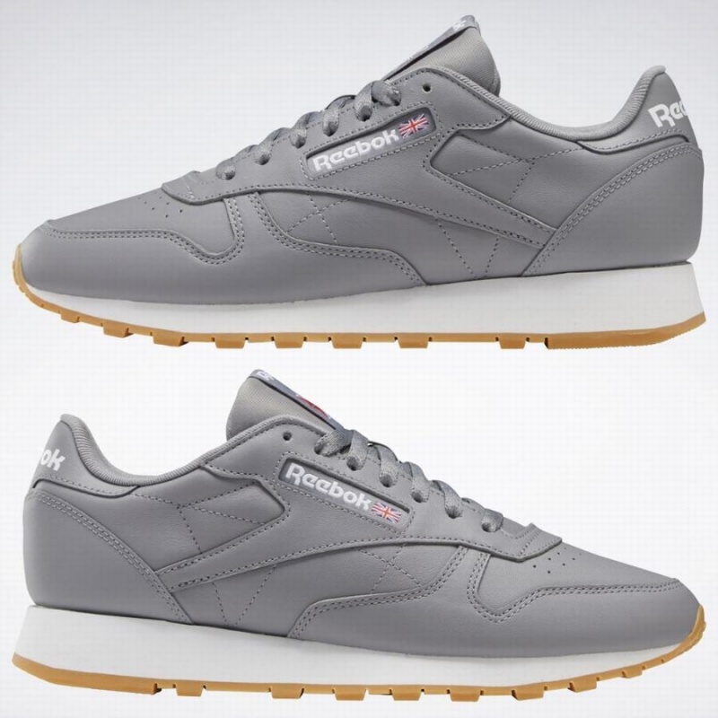 Reebok Classic Leather Men's Shoes Grey White | FYG7050LI