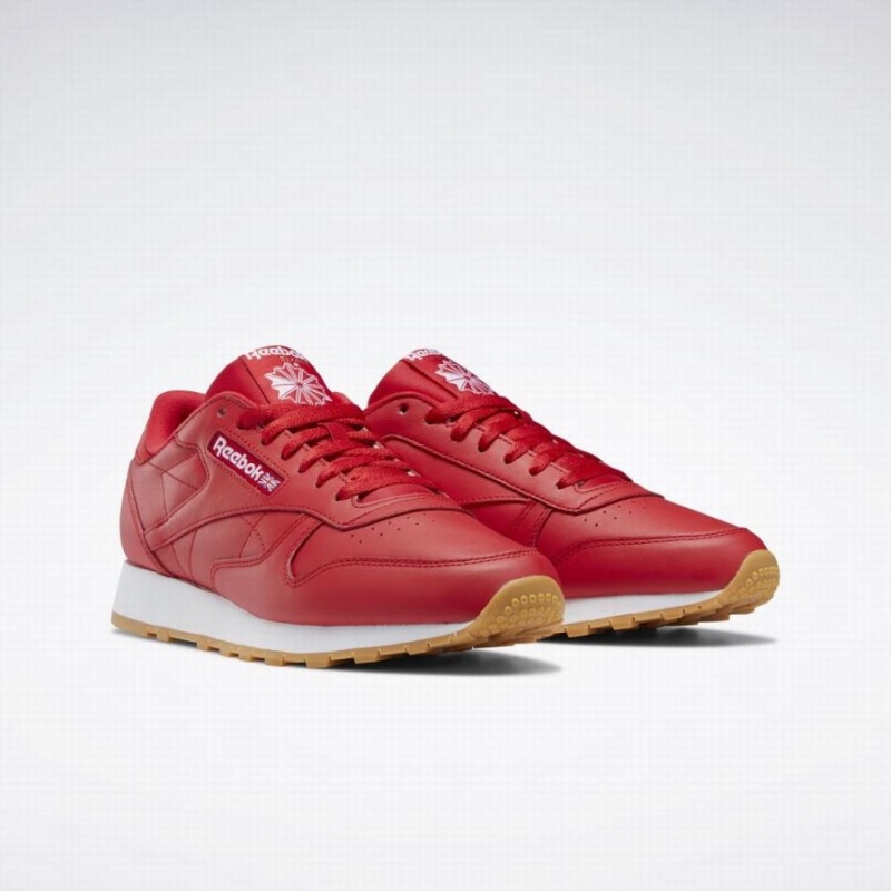 Reebok Classic Leather Men's Shoes Red White | AWV7988LE