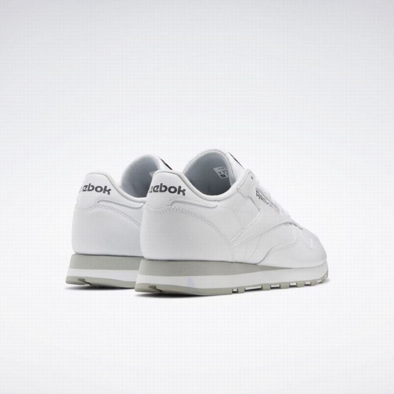 Reebok Classic Leather Men's Shoes White Grey | RNG2022JM