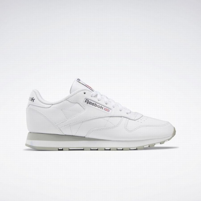 Reebok Classic Leather Men\'s Shoes White Grey | RNG2022JM