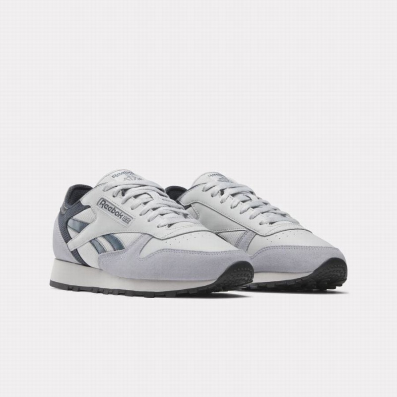 Reebok Classic Leather Men's Shoes White Blue Grey | JRI4427QE