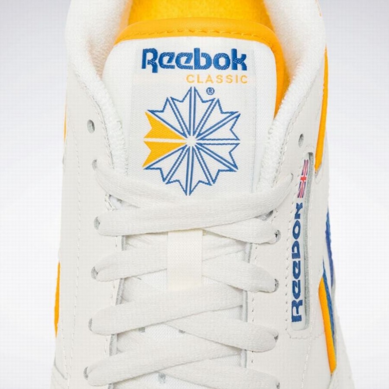 Reebok Classic Leather Men's Shoes White Blue Gold | HGU7351LC