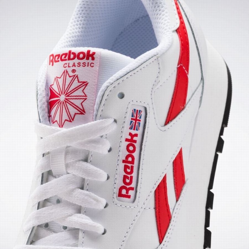 Reebok Classic Leather Men's Shoes White Red Black | RLJ5160HG