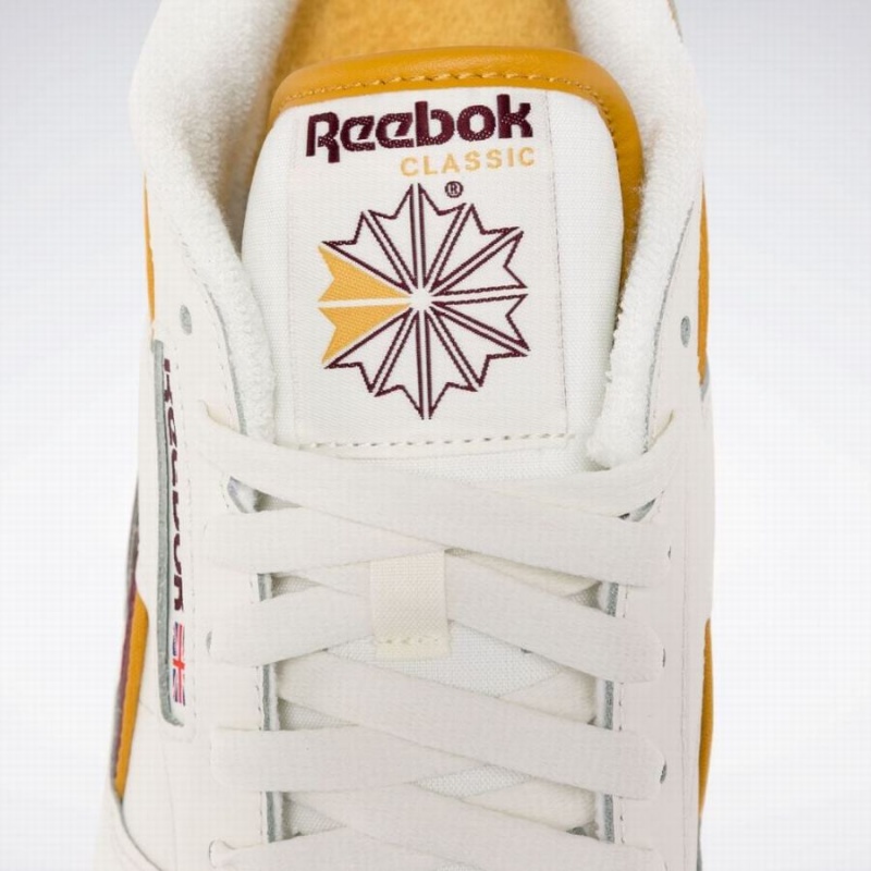 Reebok Classic Leather Men's Shoes White Burgundy Gold | VSX5828RO