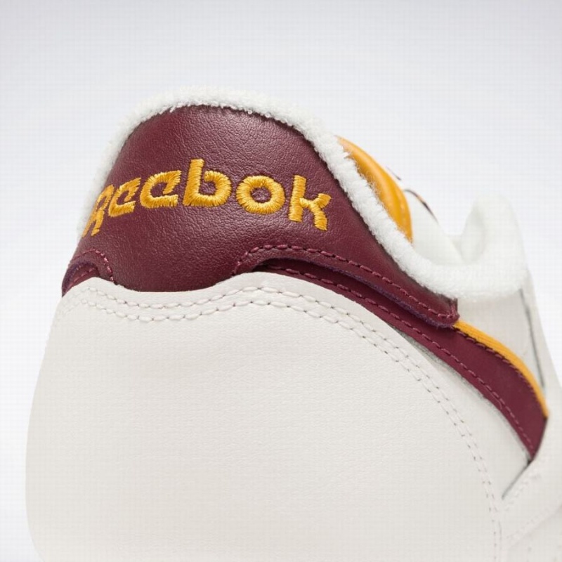 Reebok Classic Leather Men's Shoes White Burgundy Gold | VSX5828RO