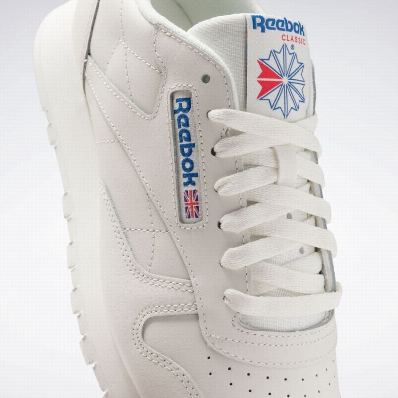 Reebok Classic Leather Men's Shoes White Blue Red | FGB1053SM