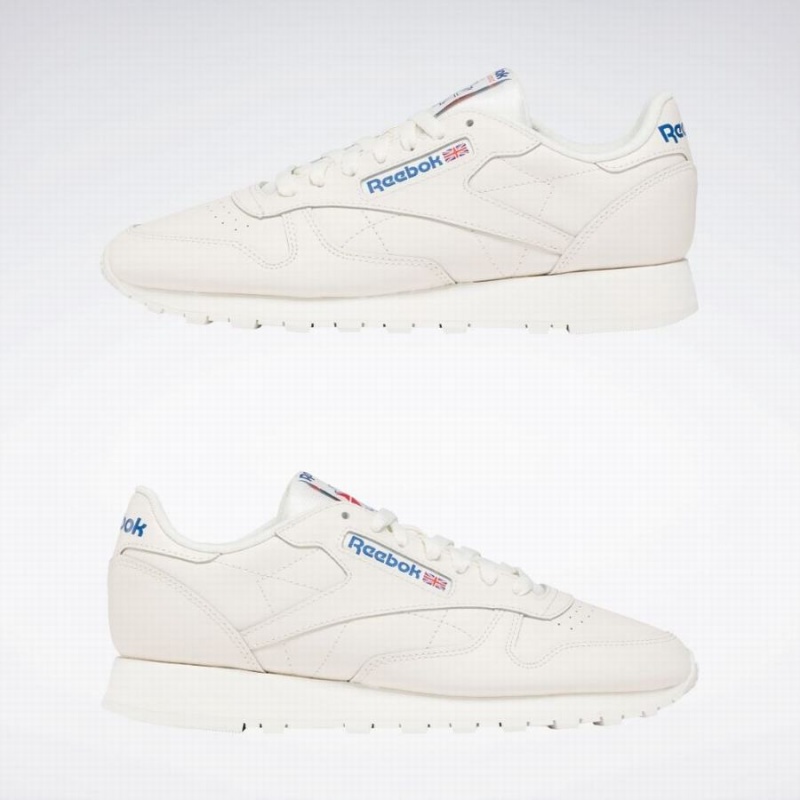 Reebok Classic Leather Men's Shoes White Blue Red | FGB1053SM