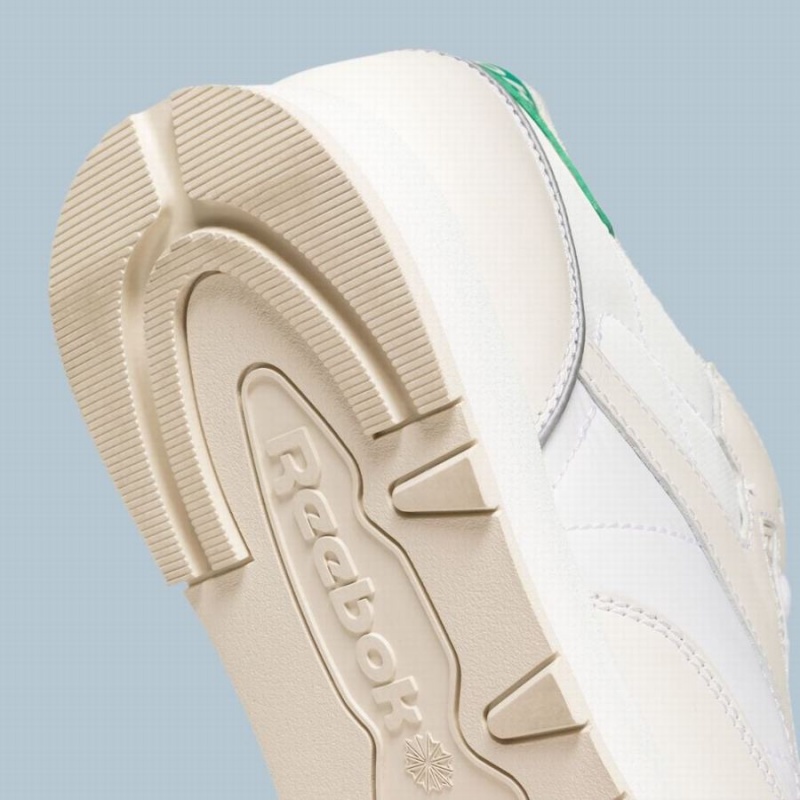 Reebok Classic Leather Men's Shoes White Green | EGH7512YD