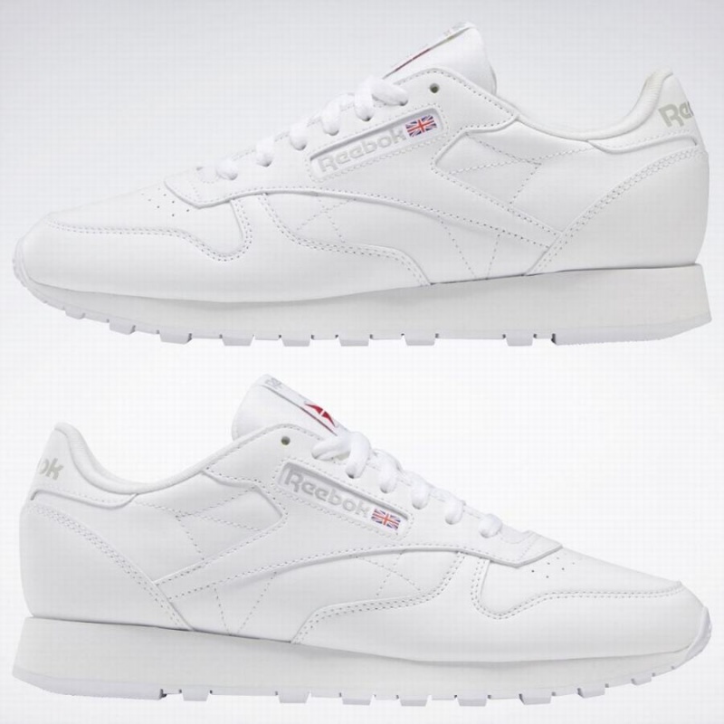 Reebok Classic Leather Men's Shoes White Grey | PES8166UG