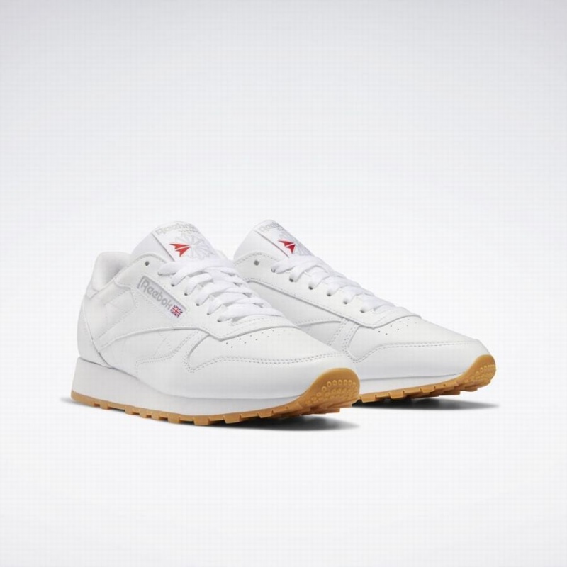 Reebok Classic Leather Men's Shoes White Grey | VHA3134UW