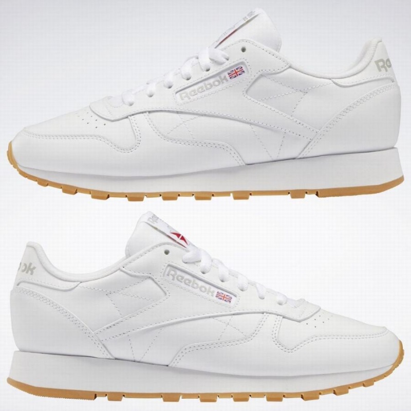 Reebok Classic Leather Men's Shoes White Grey | VHA3134UW