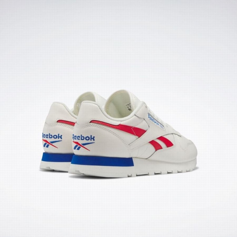 Reebok Classic Leather Men's Shoes White Red Blue | HNZ9661KY