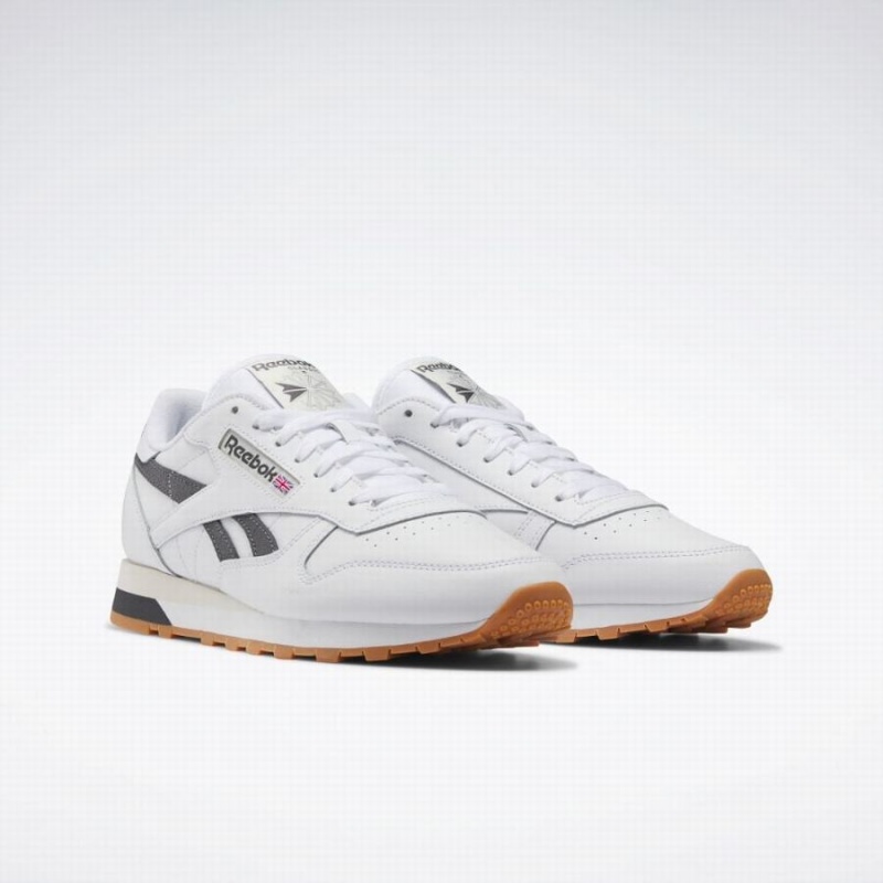 Reebok Classic Leather Men's Shoes White Grey | ZIU3923CK