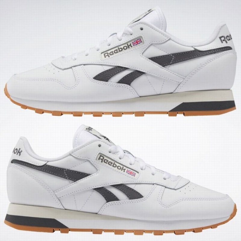 Reebok Classic Leather Men's Shoes White Grey | ZIU3923CK