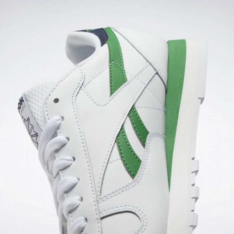 Reebok Classic Leather Men's Shoes White Navy Green | GWT5653RZ