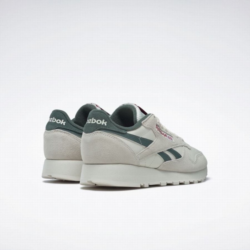 Reebok Classic Leather Men's Shoes White Green | CJL2054GK