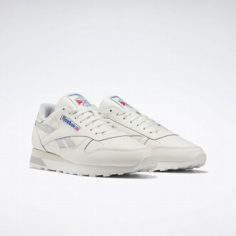 Reebok Classic Leather Men's Shoes White Light Grey Blue | TVF4057RC