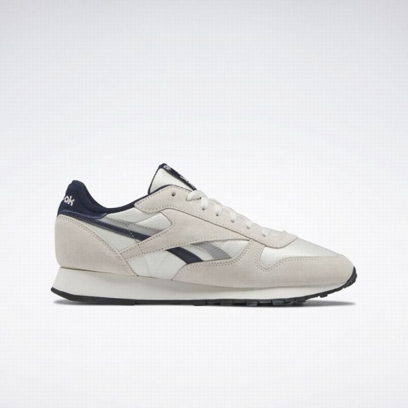 Reebok Classic Leather Men's Shoes White Navy Black | LVF3635TV