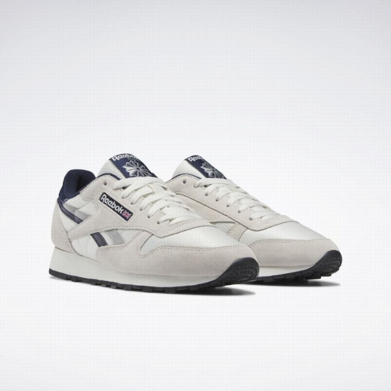 Reebok Classic Leather Men's Shoes White Navy Black | LVF3635TV