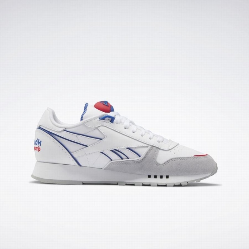 Reebok Classic Leather Pump Men's Shoes White Blue Red | XND3257QZ