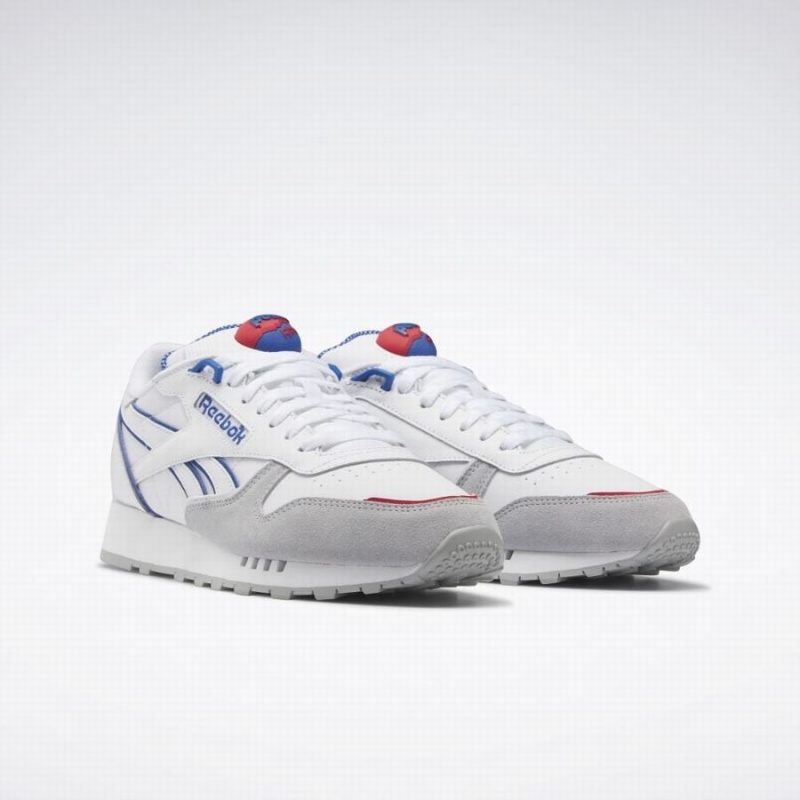 Reebok Classic Leather Pump Men's Shoes White Blue Red | XND3257QZ