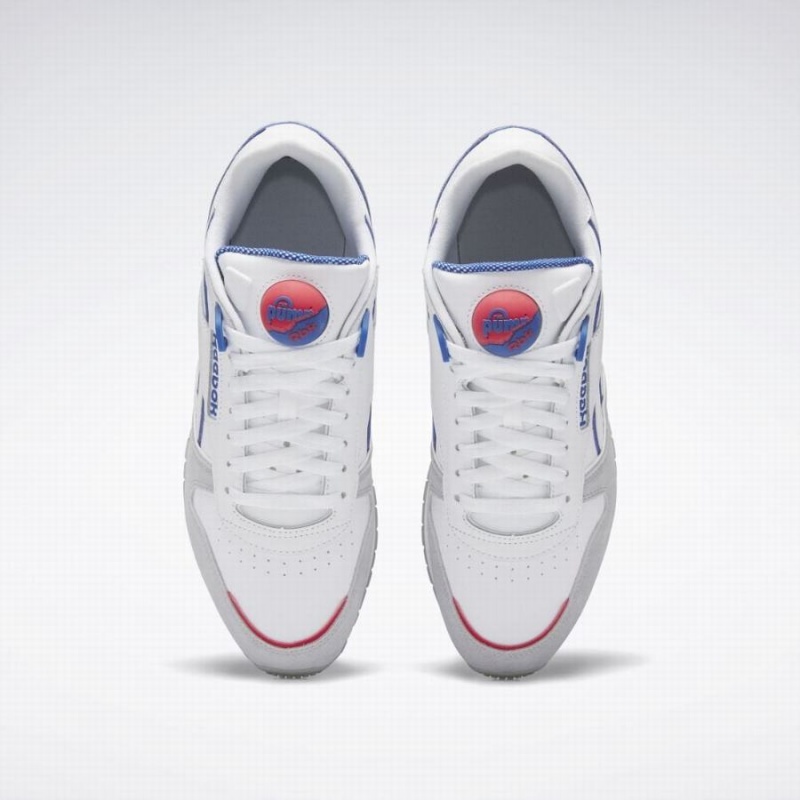 Reebok Classic Leather Pump Women's Shoes White Blue Red | TPB6566PT