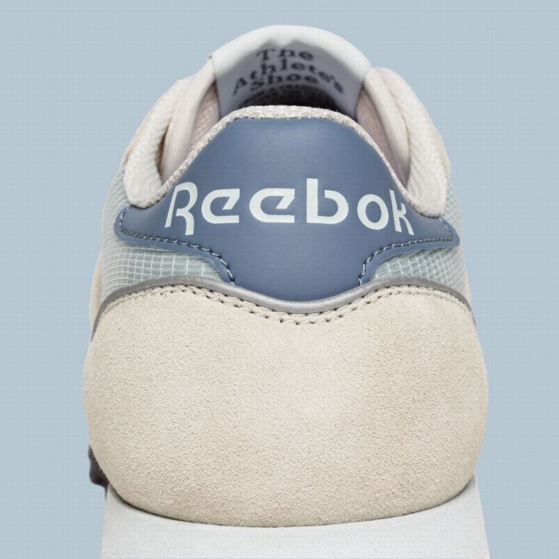 Reebok Classic Leather Retro Women's Shoes White Beige Blue | HQO763NG