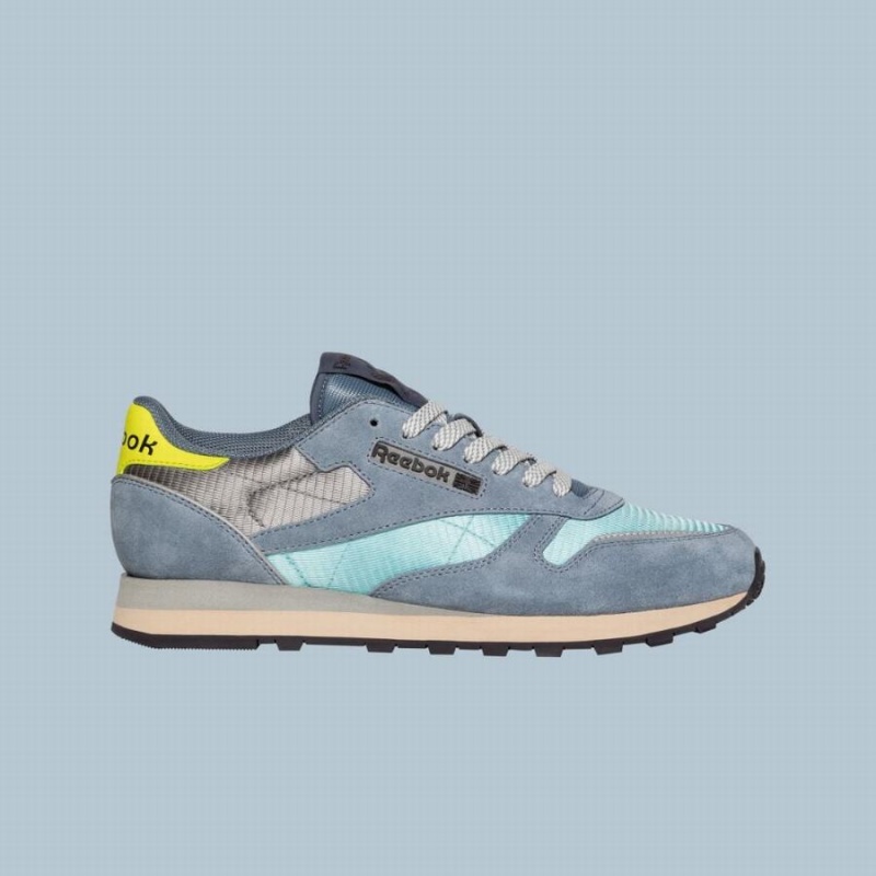 Reebok Classic Leather Retro Women\'s Shoes Blue Green Yellow | BLN8178MJ