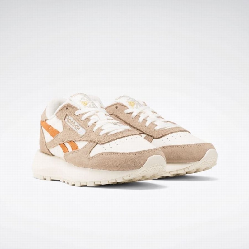 Reebok Classic Leather Sp Women's Shoes Beige Brown White Orange | LSJ5144IH