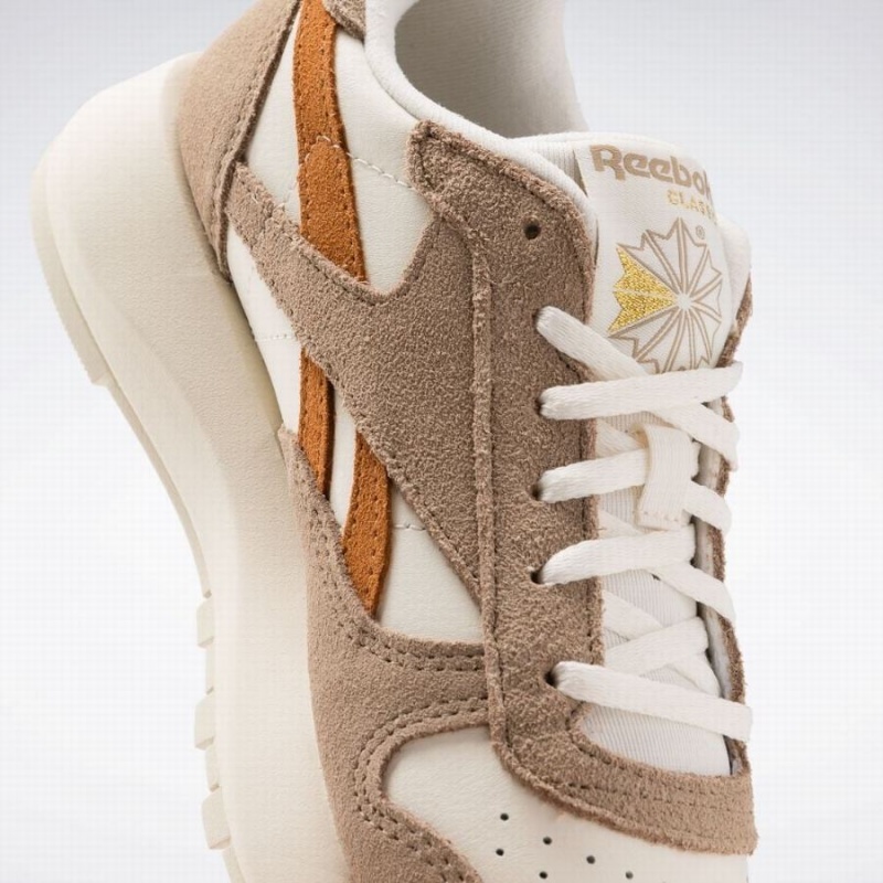 Reebok Classic Leather Sp Women's Shoes Beige Brown White Orange | LSJ5144IH