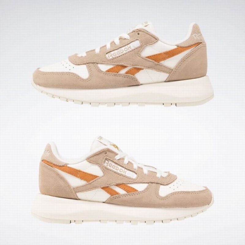 Reebok Classic Leather Sp Women's Shoes Beige Brown White Orange | LSJ5144IH