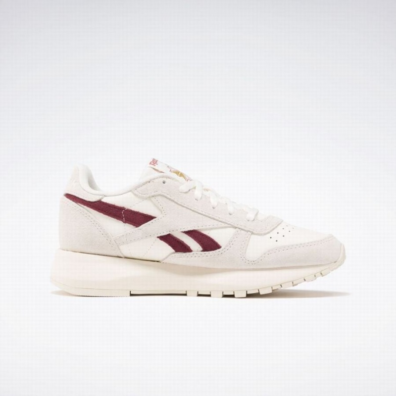 Reebok Classic Leather Sp Women's Shoes White Burgundy | FOJ665BM