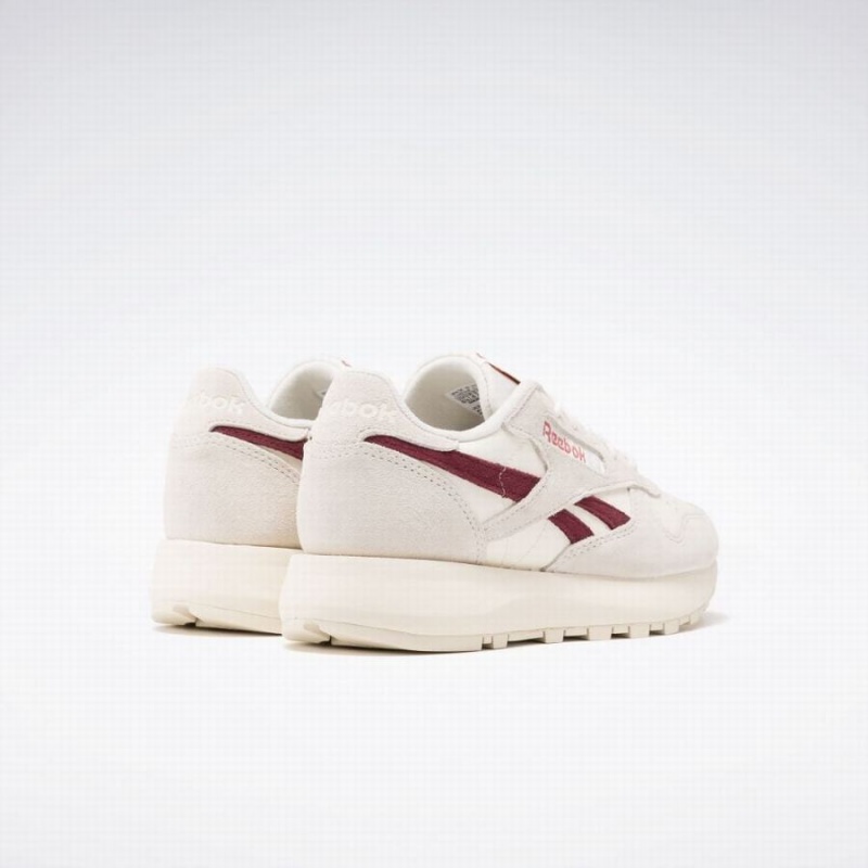 Reebok Classic Leather Sp Women's Shoes White Burgundy | FOJ665BM