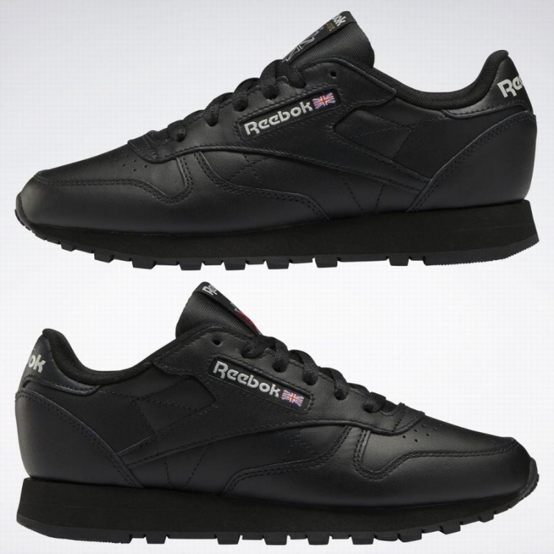 Reebok Classic Leather Women's Shoes Black Grey | LRJ5950OR