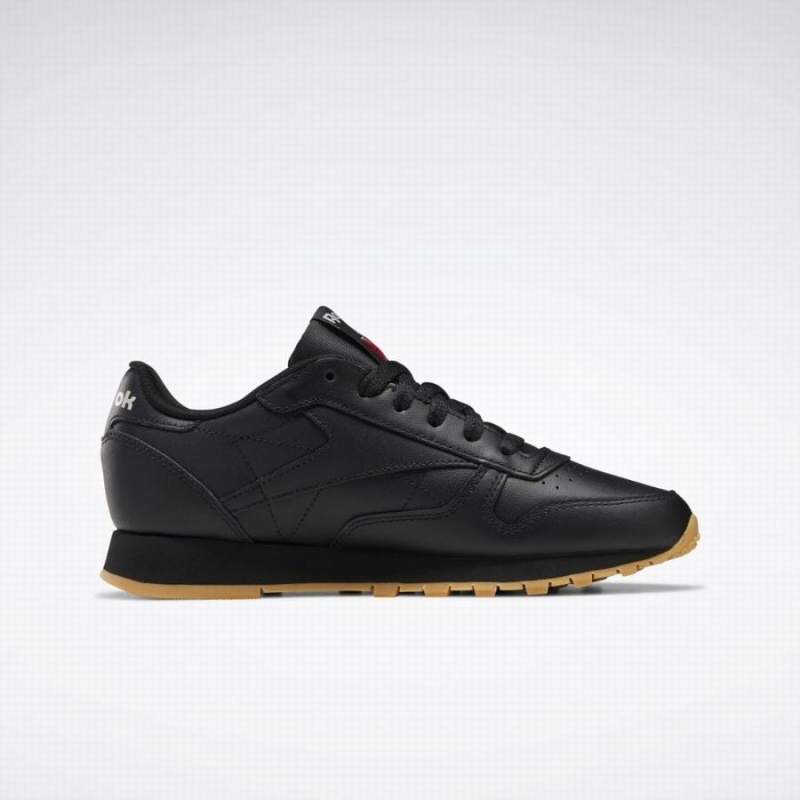 Reebok Classic Leather Women's Shoes Black Grey | KUZ9995KK