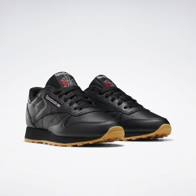 Reebok Classic Leather Women's Shoes Black Grey | KUZ9995KK