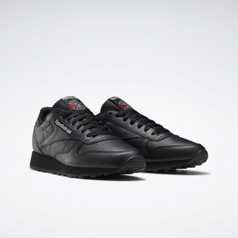 Reebok Classic Leather Women's Shoes Black Grey | KUX555PU