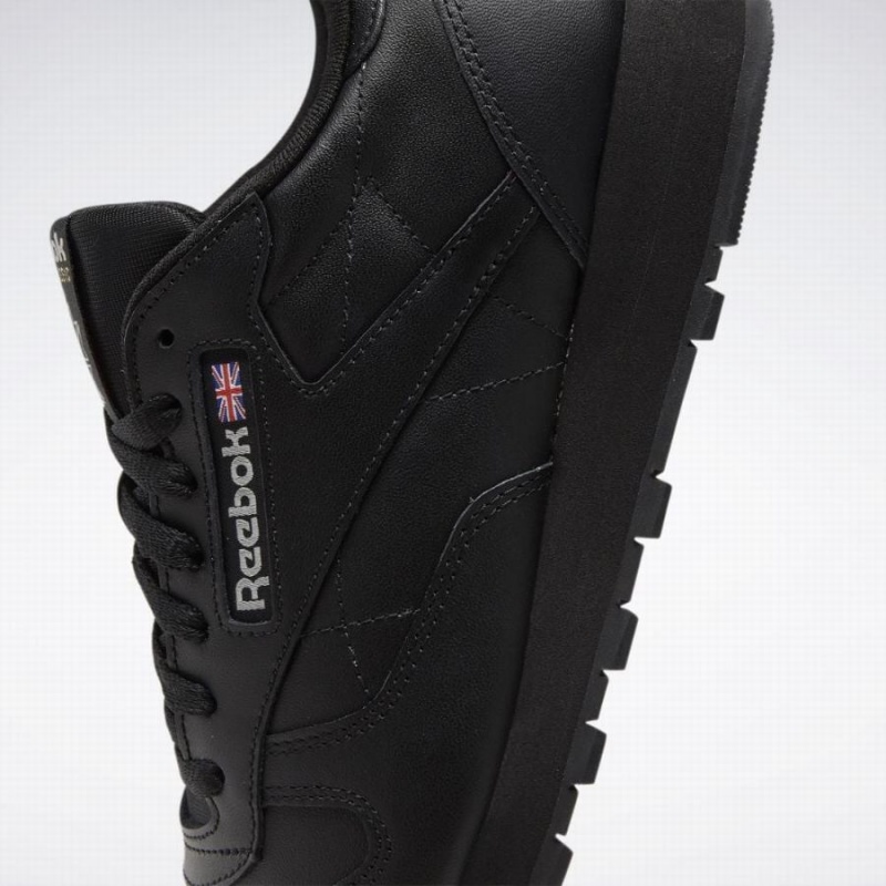 Reebok Classic Leather Women's Shoes Black Grey | KUX555PU