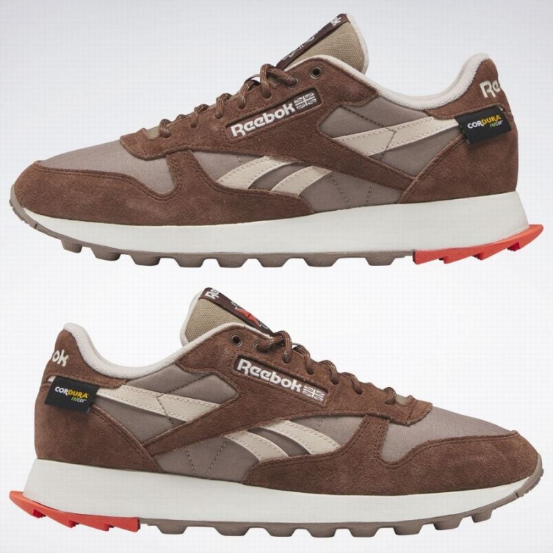 Reebok Classic Leather Women's Shoes Brown Grey | NFG2125FO