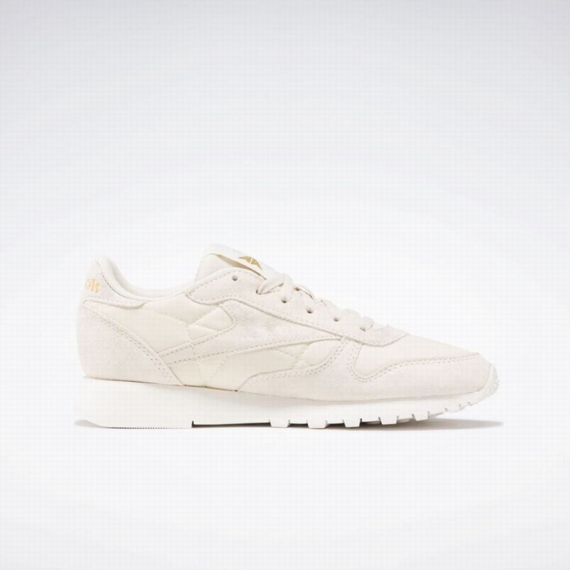 Reebok Classic Leather Women's Shoes Gold Metal White | ZQO2098FK