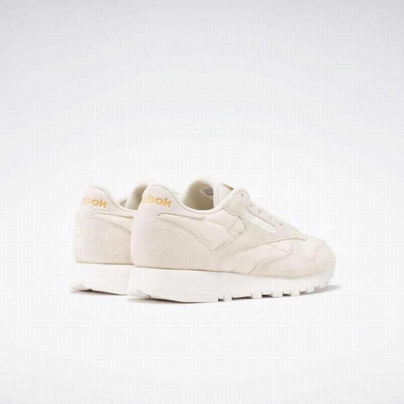 Reebok Classic Leather Women's Shoes Gold Metal White | ZQO2098FK