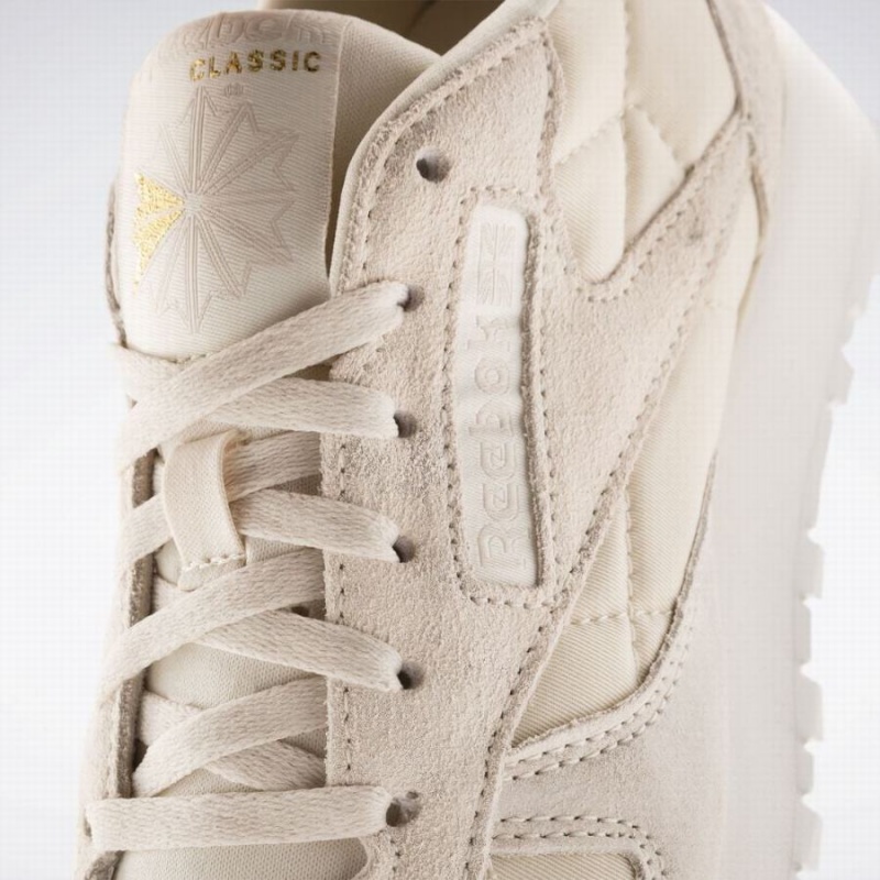 Reebok Classic Leather Women's Shoes Gold Metal White | ZQO2098FK