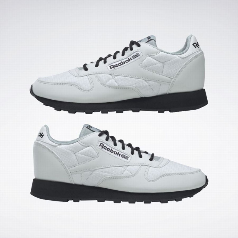 Reebok Classic Leather Women's Shoes Grey Black | JCD137UK