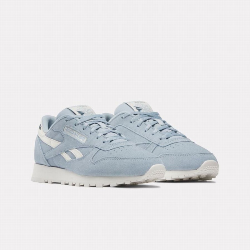 Reebok Classic Leather Women's Shoes Grey Blue White | ZPJ10021NH