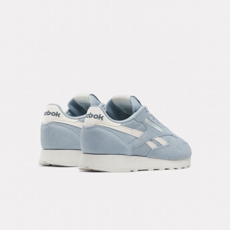 Reebok Classic Leather Women's Shoes Grey Blue White | ZPJ10021NH