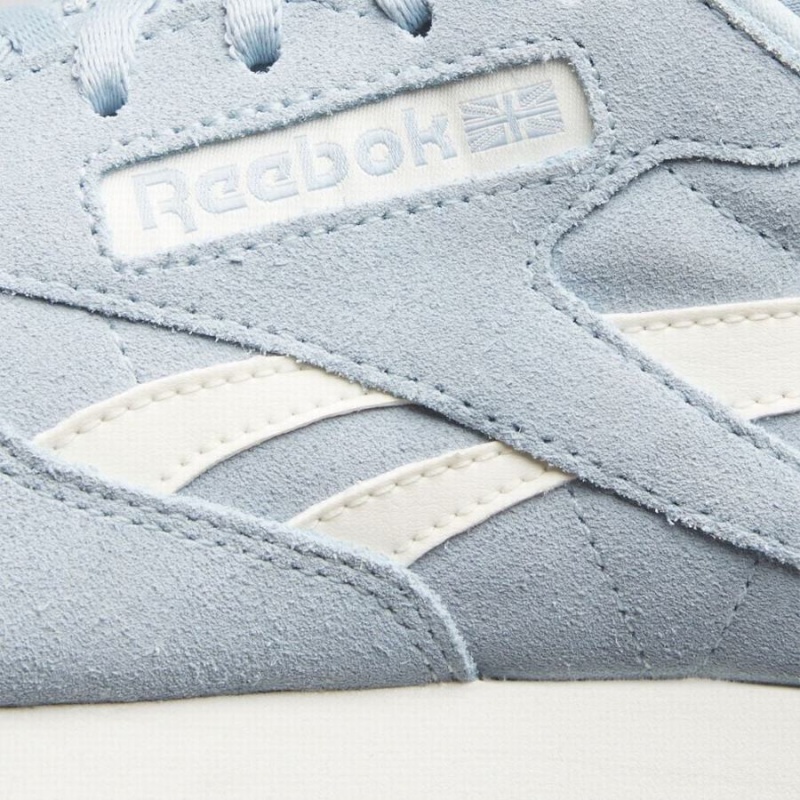 Reebok Classic Leather Women's Shoes Grey Blue White | ZPJ10021NH