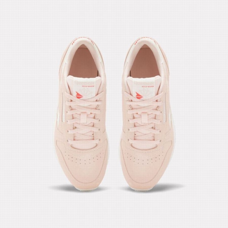 Reebok Classic Leather Women's Shoes Pink White | DVX3434VN